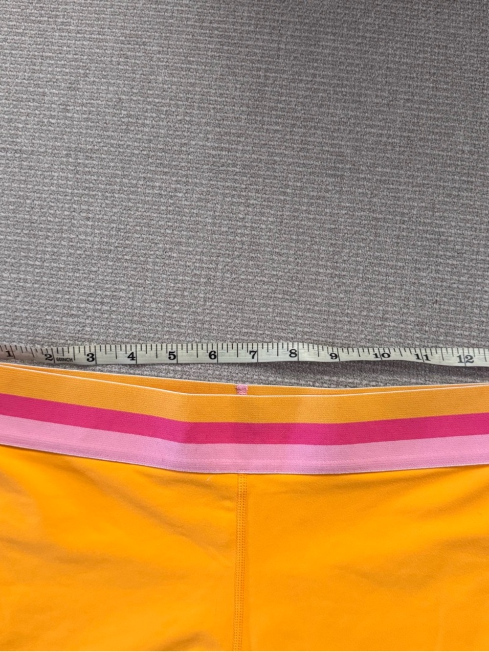 Popflex Women’s High-Waist Yellow orange Shorts with Pink-Trim Waistband Large - Picture 2 of 6